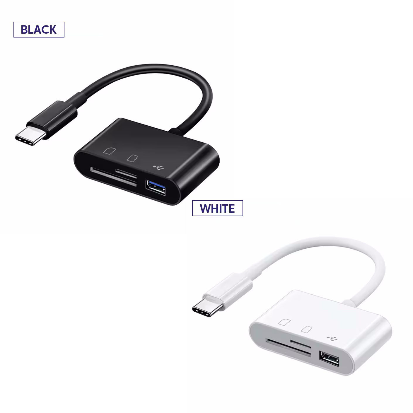 3 In 1 USB 3.1 Type-C Card Reader To SD/TF/USB Hub Adapter Micro SD Card PC