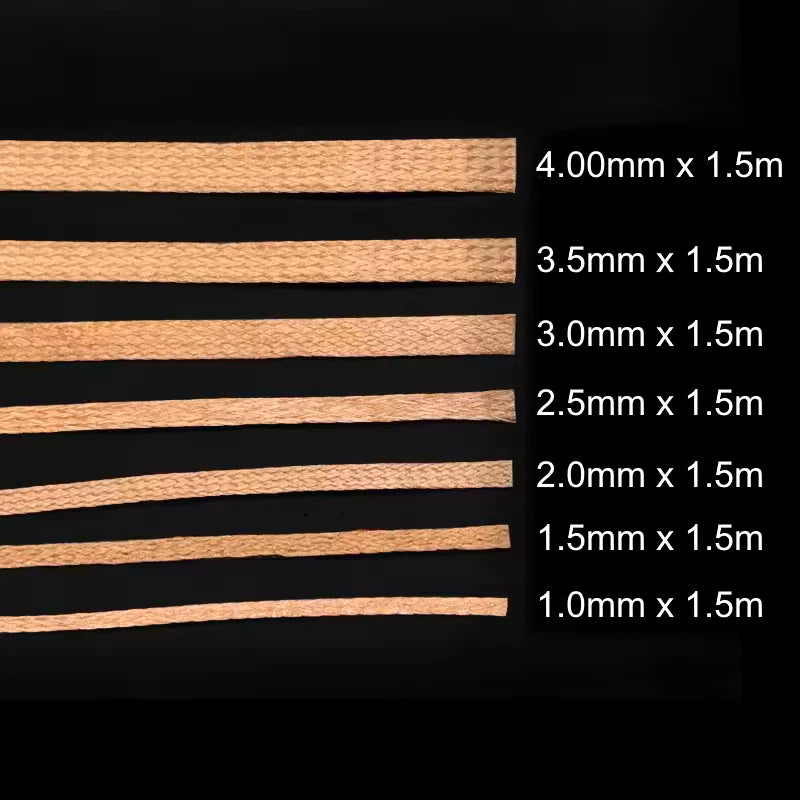 1.5m Desoldering Braid Desoldering Wire Remover Flux 7 SIZES 1.0mm - 4.0mm