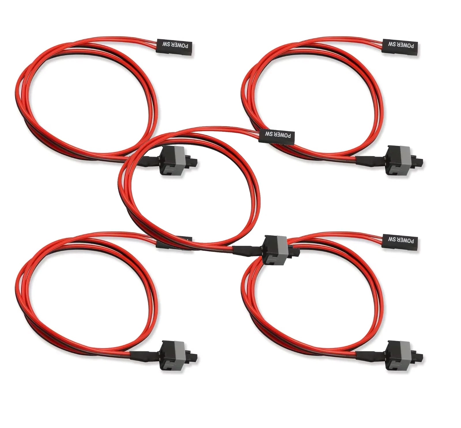 5x PC Computer Motherboard Power Cable Switch On/Off/Reset Button 5x BUTTONS